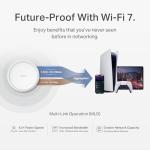 TP-Link Deco BE25 Dual-Band BE5000 WiFi 7 Mesh Wi-Fi System | 4-Stream 5 Gbps, 240 Mhz | Covers up to 6,600 Sq.Ft | 2X 2.5G Ports Wired Backhaul | VPN,MLO, AI-Roaming, HomeShield, 3-Pack