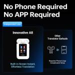 ANFIER A8 AI Translator Earbuds 2025 Model ChatGPT Offline Translation Earbuds Real Time No APP Required Independent Use Language Translator Device for 144 Languages for Business Travel and Daily Use