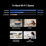 TP-Link Deco Wi-Fi 7 Tri-Band BE14000 Whole Home Mesh System | 8-Stream 14Gbps | 10 Gig Internet Port |Up to 8,100 Sq.ft & 200 Devices | VPN, HomeShield, MLO, 320 MHz, AI-Roaming (Deco BE67 3-Pack)
