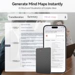 AI Voice Recorder, Free Real-Time Transcription & Translation | Chat gpt Powered Summarizer, 93 Languages, 64GB Memory, App Controlled, for Lectures, Interviews, Meetings, & Calls(Black)