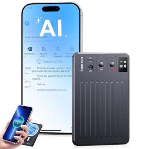 TTQ AI Voice Recorder, Digital Voice Recorder App Control, Transcribe & Summarize & Translation Empowered by ChatGPT, Wireless Charging, 121 Languages, 64GB Memory for Lecture, Meeting, Calls