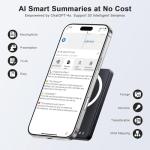 TTQ AI Voice Recorder, Digital Voice Recorder App Control, Transcribe & Summarize & Translation Empowered by ChatGPT, Wireless Charging, 121 Languages, 64GB Memory for Lecture, Meeting, Calls