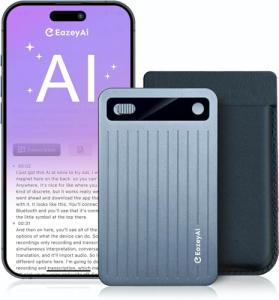 AI Voice Recorder, Transcribe & Summarize with AI Technology, Note Voice Recorder with App Control, Support 140 Languages, 64GB Memory, Audio Recorder for Lectures, Meetings, Calls(Blue)