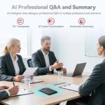 AI Voice Recorder, Smart Recording Device with ChatGPT Transcription & Summary, iOS/Android App Control, 2025 Upgraded for Business Meetings & Calls