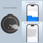 AI Tranlastor Device Instant Language Translator Device, 140+ Languages Real Time Translation & Transcription, traductores inglés español for Meeting Black