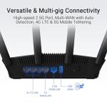 ASUS RT-BE58U WiFi 7 BE3600 AiMesh Extendable Router, 4K-QAM, MLO, AI Detection 2.5G Port, Four 1G Ports, Commercial-Grade Network Security, Parental Control, IoT Network, Kid’s Network, VPN Network