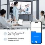 AI Tranlastor Device Instant Language Translator Device, 140+ Languages Real Time Translation & Transcription, traductores inglés español for Meeting Black