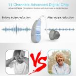 TrueSound11-Channel Rechargeable Hearing Aids for Seniors，Waterproof OTC Hearing Device with AI Noise Cancellation & Magnetic Charging Case