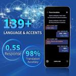 AI Language Translator Device,Voice Recorder,Two Way Real-Time Voice Translation,Support 139 Languages,ChatGpt Online/Offline,Recording&Photo Translation with 6inch HD Touch Screen (Gray)