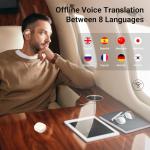 ANFIER M9 AI Language Translator Earbuds Open-Ear Headphones Support 144 Languages & Accents Translation Earbuds Real Time Translator Device, Snug Fit, Ergonomic Ear Hooks Beige (With Offline Package)