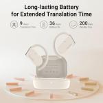 ANFIER M9 AI Language Translator Earbuds Open-Ear Headphones Support 144 Languages & Accents Translation Earbuds Real Time Translator Device, Snug Fit, Ergonomic Ear Hooks Beige (With Offline Package)