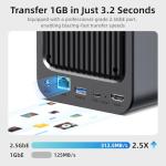 Yxk Zero1 2-Bay Desktop NAS, Quad-Core CPU, User-Friendly Home NAS Storage, Secure File Management & Remote Access, AI Photo Album, 2.5GbE Port, for Home Office, Network Attached Storage (Diskless)