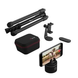 Pivo Equestrian Silver Essential Pack, Auto Face, Body, Horse Phone Tracking Holder, Ai-Powered 360° Rotation, Remote Control for Hands-Free Video Recording with Smart Mount, Travel Case & Tripod