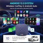 Wireless CarPlay Adapter Netflix/YouTube/TikTok Streaming Video Support, Built-in GPS+Glonass+Beidou, Hey Siri/Google Assistant, Wired to Wireless CarPlay/Android Auto (Carlinkit Ai Box:8GB+128GB)