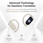 ANFIER M9 AI Language Translator Earbuds Open-Ear Headphones Support 144 Languages & Accents Translation Earbuds Real Time Translator Device, Snug Fit, Ergonomic Ear Hooks Beige (With Offline Package)
