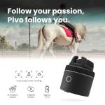 Pivo Equestrian Silver Essential Pack, Auto Face, Body, Horse Phone Tracking Holder, Ai-Powered 360° Rotation, Remote Control for Hands-Free Video Recording with Smart Mount, Travel Case & Tripod