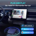 Wireless CarPlay Adapter Netflix/YouTube/TikTok Streaming Video Support, Built-in GPS+Glonass+Beidou, Hey Siri/Google Assistant, Wired to Wireless CarPlay/Android Auto (Carlinkit Ai Box:8GB+128GB)