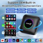 CarlinKit Ai Box CarPlay Android 13.0 for Wired CarPlay and Touchscreen Cars, Support YouTube/Netflix/TikTok/Google Play, Built-in 4G Net, 8-Core 8+128G