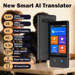Wooask Language Translator Device, Two Way Real Time Translator with 144 Languages No WiFi Needed, 2025 Upgraded W12 AI Translator Voice/Offline/Photo Translation for Travel, Business, Learning
