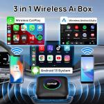 CarlinKit Ai Box CarPlay Android 13.0 for Wired CarPlay and Touchscreen Cars, Support YouTube/Netflix/TikTok/Google Play, Built-in 4G Net, 8-Core 8+128G