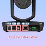 AVKANS AI Auto Tracking NDI 6 Camera, 20X Live Streaming HDMI SDI USB3.0 Live Streaming PTZ Camera for Church Worship and Event, Budget Facebook YouTube Livestream Camera (NDI HX2 & NDI HX3)
