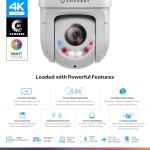 Amcrest 4K (8MP) Outdoor PTZ POE + IP Camera Pan Tilt Zoom (Optical 25x Motorized) Human and Vehicle Detection AI, Perimeter Protection, 328ft Night Vision POE+ (802.3at) IP8M-2899EW-AI-V2