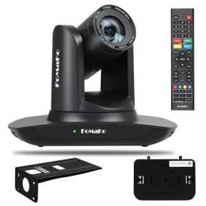FoMaKo HDMI PTZ Camera AI Auto-Tracking Gen 3, 20x Optical Zoom IP USB3.0 HDMI Camera for Church Services Worship Education,FMK12UH Pro(20x)-B,Black Color