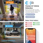 Amcrest UltraHD 4K (8MP) IP PoE AI Camera, FOV 129°, 49ft Color Nightvision, Security Outdoor Bullet Camera, Human & Vehicle Detection, Active Deterrent, 4K @15fps, IP8M-2796EW-AI (White)