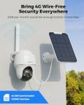 REOLINK 5MP 4G LTE Cellular Security Camera Outdoor, 360° Pan-Tilt, Sim+32GB SD Card Included, Wireless Solar Powered, Color Night Vision, Smart AI Detection, Go PT Plus+Solar Panel, Updated Version