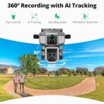 Dragon Touch 4G LTE Cellular Security Camera, 4K Wireless Outdoor Solar Camera 12000mAh, 4G or WiFi Duo-Mode, 10x Optical Zoom, 360° Pan and Tilt AI Tracking, with SIM Card, IP66 Weather-Resistant