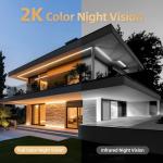PM POPMAKE Solar Security Cameras Wireless Outdoor 2K Battery Powered AI Motion Detection 2-Way Talk Color Night Vision WiFi Waterproof SD/Cloud Storage Non-Stop Solar Panel Camera Outdoor Wireless