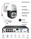 ZOSI 4K PoE Security Camera System with AI Face Person Vehicle Detection, 4 x 5MP 3K Outdoor Auto Tracking PT PoE Camera with 5X Digital Zoom, 2-Way Audio, 8CH 8MP NVR with 2TB HDD (16CH Expandable)