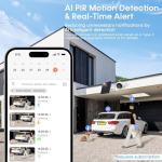AMTIFO Security Cameras Wireless Outdoor Magnetic - 4-Pack Install-Free Indoor Smart 2K WiFi - Long Battery Life Powered Wireless Security Camera with AI Motion Detection