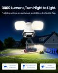 REOLINK Elite Floodlight WiFi, 4K 8MP 180° Panoramic Wired Floodlight Camera, Adjustable 3000 Lumens Spotlights, Local AI Video Search, Dual-Band Wi-Fi 6, 24/7 Recording, No Monthly Fees