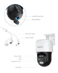 REOLINK PTZ Security Camera System 4K, IP PoE 360 Camera with Dual-Lens, Auto 6X Hybrid Zoomed Tracking, 355 Pan & 90 Tilt, Outdoor Surveillance, AI Detection, TrackMix PoE