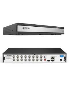 ZOSI H.265+ 1080P FHD 16 Channel DVR for Home Security Camera System with AI Human Vehicle Detection, Hybrid 4-in-1(Analog/AHD/TVI/CVI) Surveillance CCTV DVR Recorder, Remote Access, Email Alarm