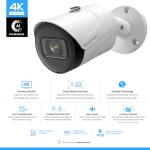 Amcrest 2-Pack UltraHD 4K (8MP) Bullet POE IP Camera, 3840x2160, 98ft NightVision, IP67 Weatherproof, 125° FOV, Supports up to 256GB MicroSD Recording, White (2PACK-IP8M-2496EW-AI-V3)