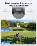 REOLINK TrackMix+Solar Panel, 4K Solar Security Cameras Outdoor with Auto Tracking, 360° Pan Tilt, 8X Hybrid Zoom, Color Night Vision, Smart AI Detection, No Subscriptions, Home Hub Compatible