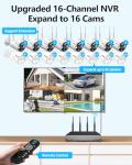 Dual Antennas for WiFi Enhanced & 60 Days Storage AI Human Detected 2K 3.0MP Wireless Security Camera System,OOSSXX 10 Channel DVR HD Outdoor Home Surveillance WiFi Cameras Systems