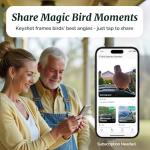 Kiwibit Beako™ Smart Bird Feeder with 4K Camera Solar Powered for Outdoors - Ultra HD Live Stream, Enhanced AI Identification 10,000+ Bird Species, Real-Time Motion Detection, Easy Setup & Refilling