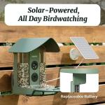 Kiwibit Beako™ Smart Bird Feeder with 4K Camera Solar Powered for Outdoors - Ultra HD Live Stream, Enhanced AI Identification 10,000+ Bird Species, Real-Time Motion Detection, Easy Setup & Refilling