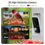 Hummingbird Feeder with Camera Outdoor, SV3C Hanging Bird Feeder with Ant Moat & Bee-Proof, HD 2K Solar Powered, AI Bird Identify, Instant App Alerts, Auto Capture, Hummingbird Lover Gifts, 21oz, Red