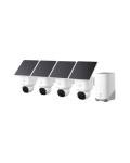 eufy Security SoloCam E42 4-Cam Kit (HomeBase S380), 4K Security Camera Wireless Outdoor, Solar Powered, AI Motion Tracking, Strobe Light, Pan & Tilt, Facial Recognition, Local Storage Up to 16 TB
