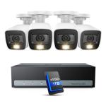 ANNKE Security Camera System, 3K Lite 5-in-1 H.265+ 8CH eDVR with 1TB eSSD and (4) 1080p (2MP) Weatherproof Surveillance Wired Cams, AI Human/Vehicle Detection, Smart Color Night Vision, Email Alert