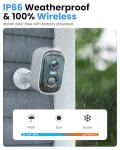 Outdoor Security Camera Wireless, 2K Battery Powered WiFi Cameras for Home Security with AI Motion Detection, Color Night Vision, Siren Alarm, 2-Way Talk, IP66 Waterproof, Cloud/SD Storage (4 Pack)