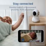 Maxi-Cosi See Pro 360 Baby Monitor with CryAssist™ AI Cry Translation, 2K HD camera with PTZ, Secure Non Wi-Fi 5 inch parent unit, 10 hour battery, Soothing Lullabies, 2-way audio