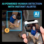 Defender AI Powered Sentinel 4k Poe Security Camera System - NVR Metal Outdoor Surveillance Cameras with 8 Channels, Smart AI Human Detection, Blue/Red Lights, and Mobile App (6 Cameras 1TB)