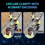Defender AI Powered Sentinel 4k Poe Security Camera System - NVR Metal Outdoor Surveillance Cameras with 8 Channels, Smart AI Human Detection, Blue/Red Lights, and Mobile App (6 Cameras 1TB)