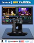 FoMaKo NDI PTZ Camera, AI Auto-Tracking Gen 3, 20x Optical Zoom LAN USB3.0 HDMI PTZ Camera for Church Services Worship Education (NDI 6 & NDI HX3) FMK20UH NDI-B (Black Color)