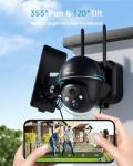 ZUMIMALL Security Cameras Wireless Outdoor - 2 Packs, 360°View Outdoor Camera Wireless Solar Powered,2.4G WiFi, Spotlight/Siren//3MP Color Night Vision/AI Detection/IP66/Cloud/Alert, Work with Alexa